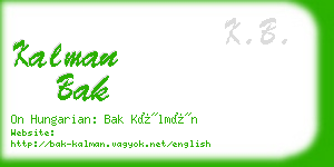 kalman bak business card